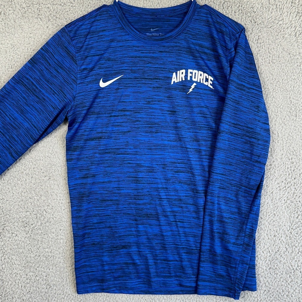 The Nike Tee Dri Fit Shirt Mens Small Blue Air Force Falcons Long Sleeve Outdoor